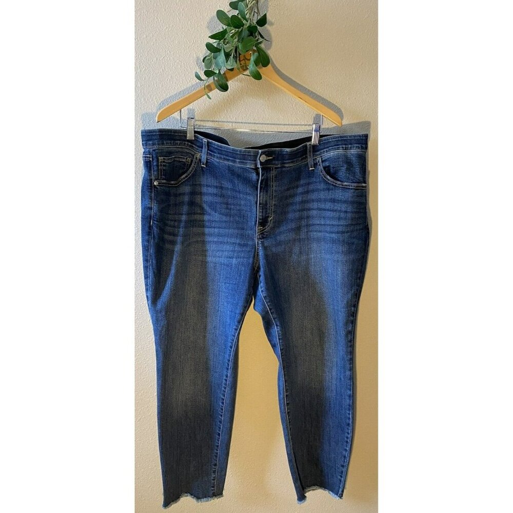COPY - Sonoma Ankle Skinny Denim Blue Jeans Size 22WS x 27" Inseam Stretch Raw …